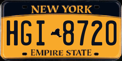 NY license plate HGI8720