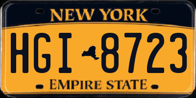 NY license plate HGI8723