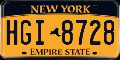 NY license plate HGI8728