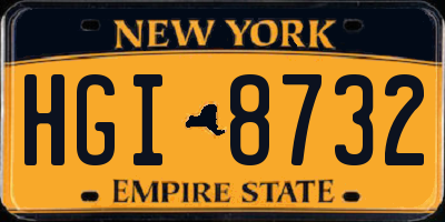 NY license plate HGI8732