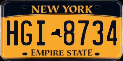 NY license plate HGI8734