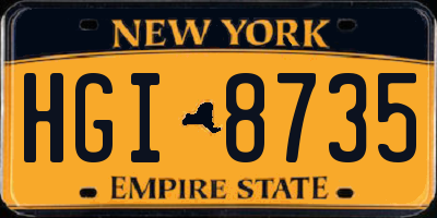 NY license plate HGI8735