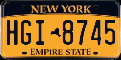 NY license plate HGI8745