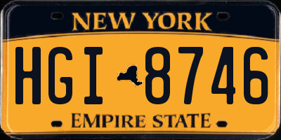 NY license plate HGI8746