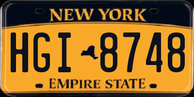 NY license plate HGI8748