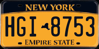 NY license plate HGI8753