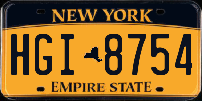 NY license plate HGI8754