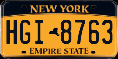 NY license plate HGI8763