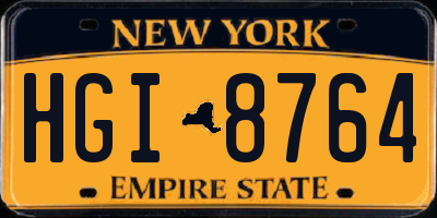 NY license plate HGI8764