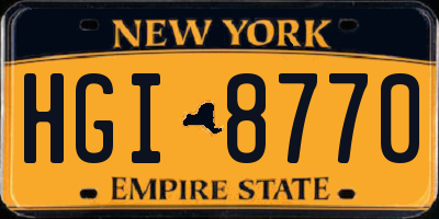 NY license plate HGI8770