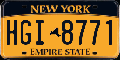 NY license plate HGI8771