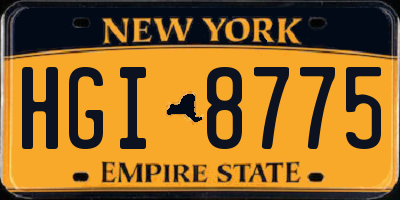 NY license plate HGI8775