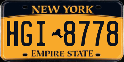 NY license plate HGI8778