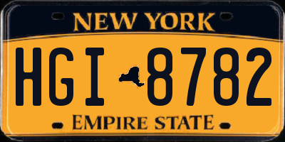 NY license plate HGI8782