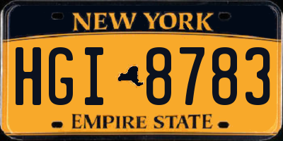 NY license plate HGI8783