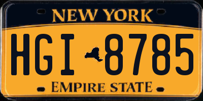 NY license plate HGI8785