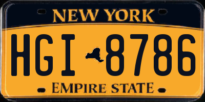 NY license plate HGI8786