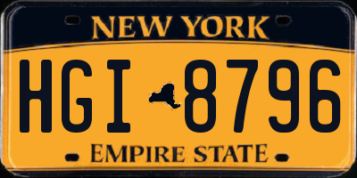 NY license plate HGI8796