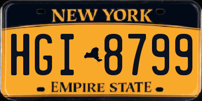 NY license plate HGI8799