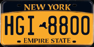 NY license plate HGI8800