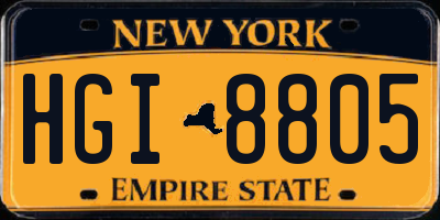 NY license plate HGI8805