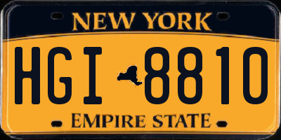 NY license plate HGI8810