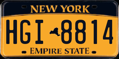 NY license plate HGI8814