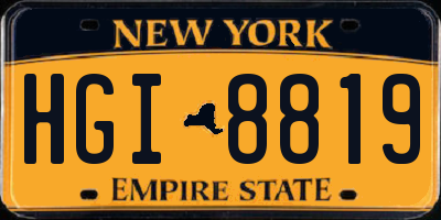 NY license plate HGI8819