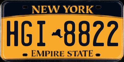 NY license plate HGI8822