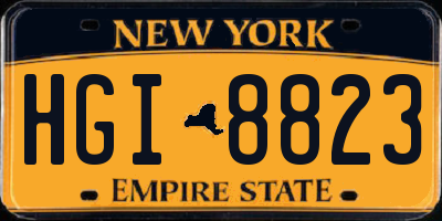 NY license plate HGI8823