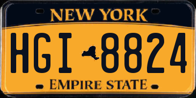 NY license plate HGI8824