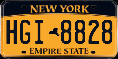 NY license plate HGI8828