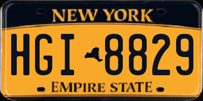 NY license plate HGI8829