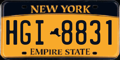 NY license plate HGI8831