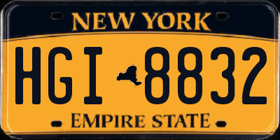 NY license plate HGI8832