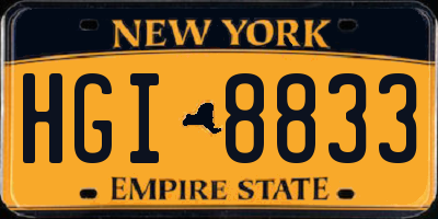 NY license plate HGI8833