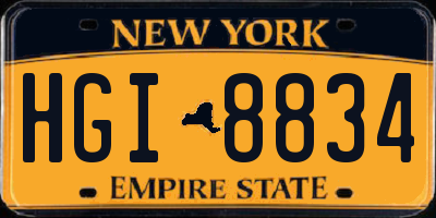 NY license plate HGI8834