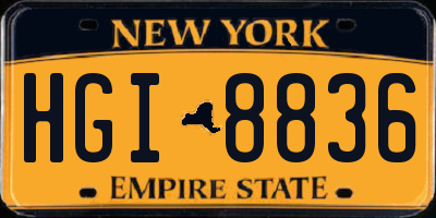 NY license plate HGI8836