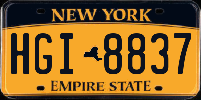 NY license plate HGI8837