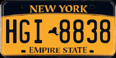 NY license plate HGI8838