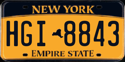 NY license plate HGI8843