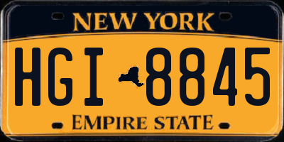 NY license plate HGI8845