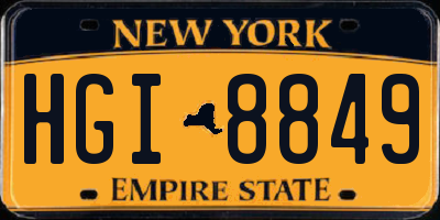 NY license plate HGI8849