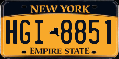 NY license plate HGI8851