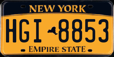 NY license plate HGI8853