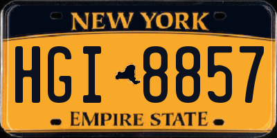 NY license plate HGI8857
