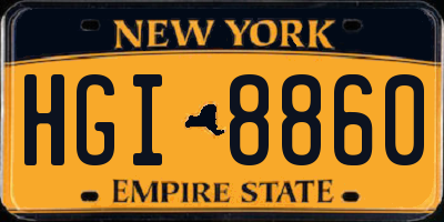 NY license plate HGI8860