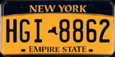 NY license plate HGI8862