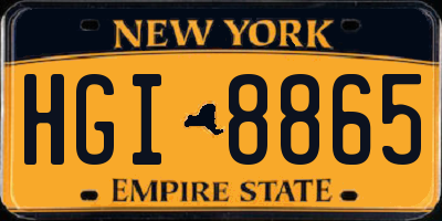 NY license plate HGI8865