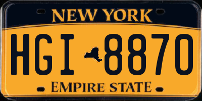 NY license plate HGI8870